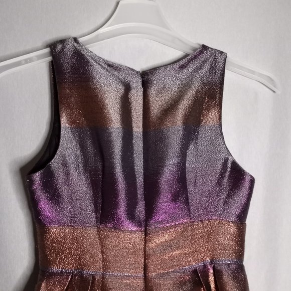 Laundry By Shelli Segall Dress Women's 2 Multi Color Metallic Formal Futuristic - Picture 5 of 10